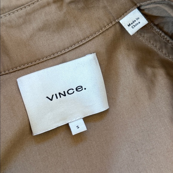 Vince Dark Khaki Cotton Belted Trench Coat, size small - Picture 7 of 16